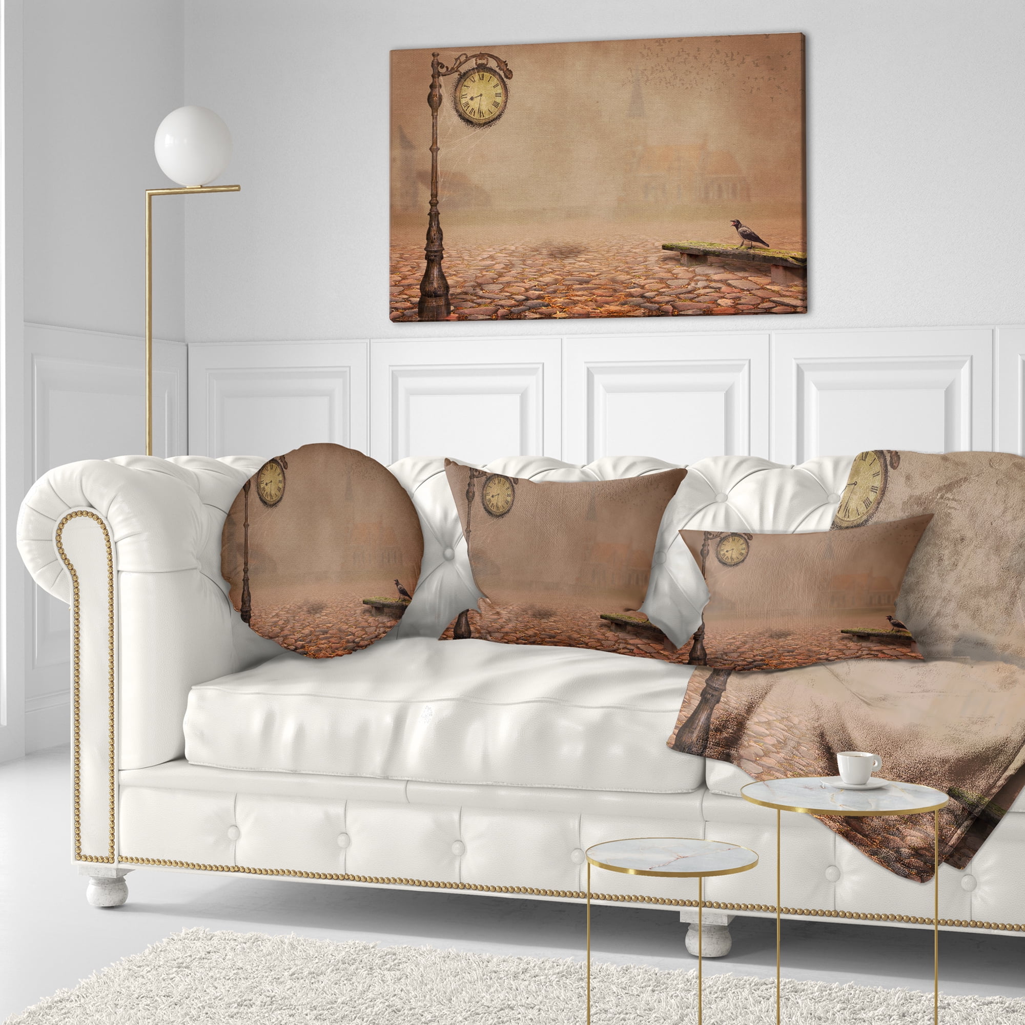 Designart Behind Old Time Landscape - Photography Throw Pillow - 12x20
