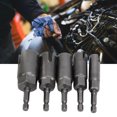 thumbnail image 4 of Zócalo De Broca De Tuerca De Ala Eléctrica, 5 Piezas De Alta Dureza Profesional Eficaz A Prueba De Herrumbre Destornillador De Tuerca De Potencia Vástago Hexagonal De 1/4 Anggrek Power Nut Driver, 4 of 8