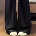 thumbnail image 4 of Staki Junior Girls Clothes Girls Sweatpants Front Seam Drawstring High Waist Wide Leg Sweat Pants Baggy Causal Kids High Waisted(Black,13-14 Years), 4 of 4