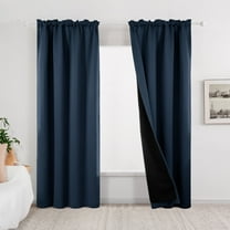 ZOPZO 100% Blackout Curtains, Thermal Insulated, Navy Blue, 52W x 63L Inch, Drapes for Bedroom and Living Room, Set of 2 Panels
