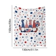 thumbnail image 3 of AuroraX 4th of&nbsp;July Throw Blanket for Couch with Designs White Fleece Throws,Summer Gnomes Heart Printed 50x60 inch Independence Day Decorations, 3 of 6