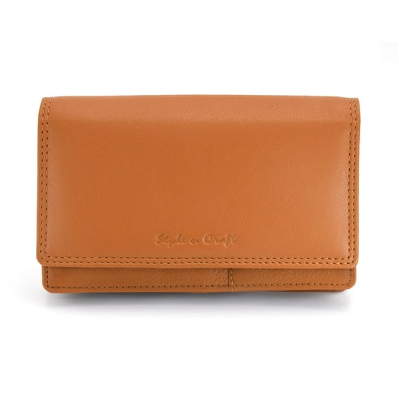 300956 Compact Leather Clutch Wallet for Ladies in Tan Color | Style n Craft