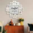 thumbnail image 5 of White Picture Frame Photo Collage Clock - 12 Slots, Farmhouse Wall Decor, Wall Clock for Living Room, Bedroom, Kitchen, Office (Thankful, 20"x20"), 5 of 6