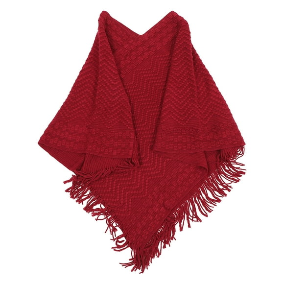 KAKOWELY winter shawl Winter Knitting Sweater Poncho Cape Blanket Shawl Wrap Clothing Accessory33.46"X31.5"X0.08"
