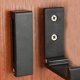 thumbnail image 5 of Paquete de 2 ganchos para auriculares de aluminio plegables montados en la pared, ganchos invisibles para ropa, cocina, baño, oficina, sala de estar, armario (negro), 5 of 5
