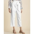 thumbnail image 4 of Moomaya Solid Cotton Trousers For Women, Elastic Waist Pajama Pants, 4 of 8