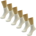 thumbnail image 3 of USBingoshop 6 Pairs Men's White Cotton Ankle Diabetic Socks, 3 of 5