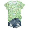 thumbnail image 4 of Wuxian Women Sequins Tshirt Glitter Sparkle Loose Fit Short Sleeve Round Neck Stylish Casual Carnival Party Night Clubwear T Shirt Top Vacation Trendy,Light Green,M, 4 of 5