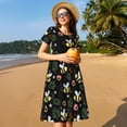 thumbnail image 4 of Vsdgher Abeilles pour Femmes Été 2025 Robes Midi Décontractées Légères Manches Courtes Col Rond Robe de Plage, 4 of 6