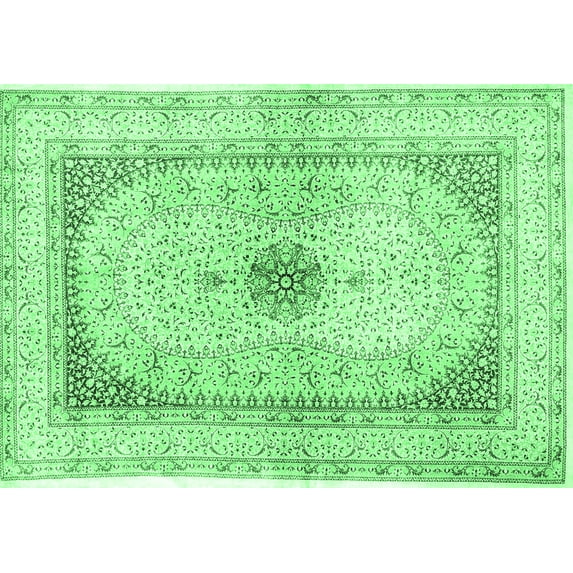 Ahgly Company Indoor Rectangle Persian Emerald Green Traditional Area Rugs, 8' x 10'