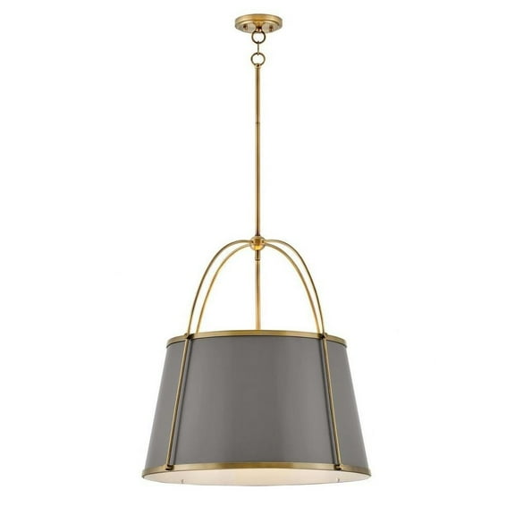 4 Light Large Pendant in Traditional-Transitional Style 24.5 inches Wide By 25.25 inches High-Lacquered Dark Brass Finish Bailey Street Home