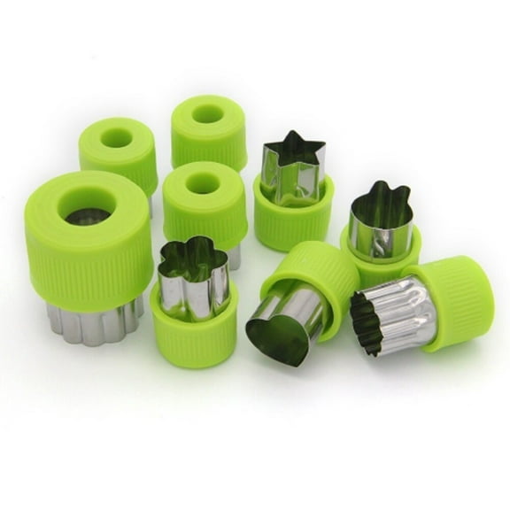 Stainless Steel Fruit 9Pcs & Vegetable Cutter Set –Mini Cookie Shape Slicer Mold