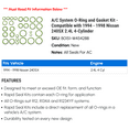 thumbnail image 2 of A/C System O-Ring and Gasket Kit - Compatible with 1994 - 1998 Nissan 240SX 2.4L 4-Cylinder 1995 1996 1997, 2 of 2
