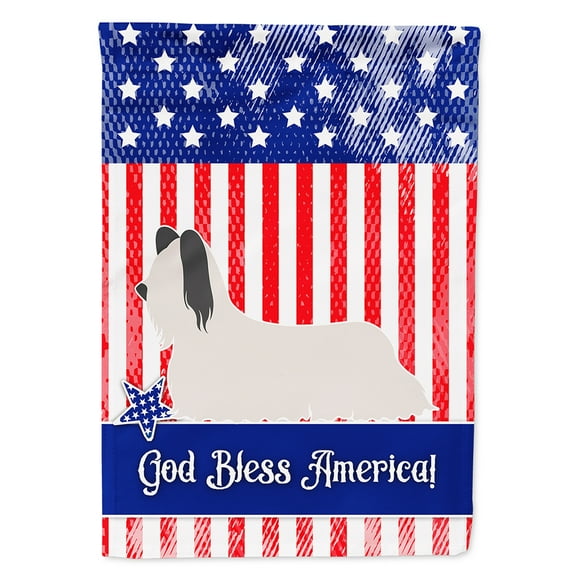 Carolines Treasures BB8359CHF Skye Terrier American Flag Canvas House Size  Large multicolor