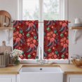 thumbnail image 2 of Red Boho Floral Tier Curtains, Vintage Southwestern Ethnic Tribe Botanical Light Filtering Kitchen Curtains, 2Pcs Rod Pocket Half Window Treatments Panels for Sink Cafe Cabinet Basement 27.5x45In, 2 of 9