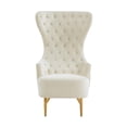 thumbnail image 3 of Pemberly Row Modern 19.7" Modern Velvet Wingback Chair in Cream, 3 of 6