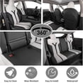 thumbnail image 4 of EKR Custom Fit Model Y Car Seat Covers for Tesla Model Y 2020 2021 2022 2023 2024 2025 - Full Set Leather 5-Seater Saver (Black/White), 4 of 8