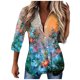 thumbnail image 1 of Moda mujer estampado Casual manga larga Turndown Collar botón camisa Tops Fridja  bvmnju7650, 1 of 5