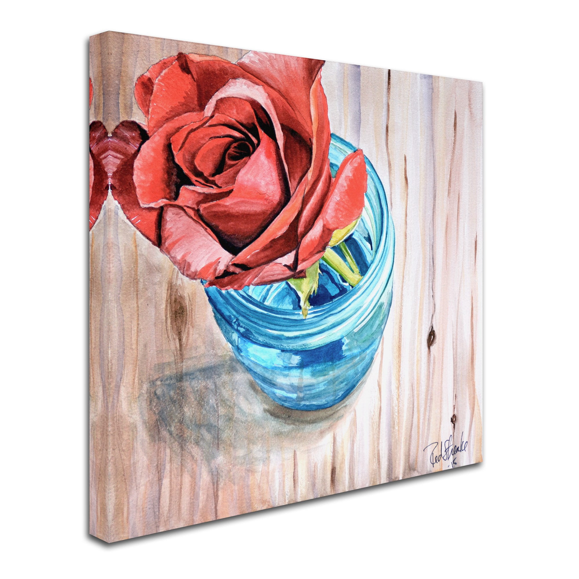 Trademark Fine Art "Rose in Jar" Canvas Art by Jennifer Redstreake