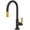 Matte Black / Gold, variant on Rohl Mb7930slm-2 Graceline 1.8 GPM Single Hole Pull Down Bar Faucet - Black