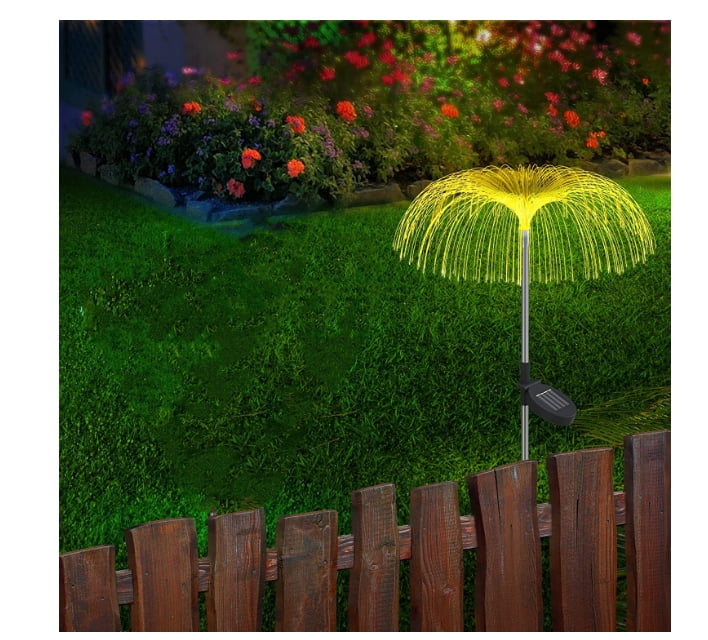 Christmas Lights,Solar Garden Lights,1 Pack LED Jellyfish Shape Fiber