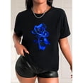 thumbnail image 1 of Camiseta Para Mujer De Verano Cuello RedondoExcellent Valentine'S Day Rose Print Women'S T-shirt - Summer Women'S Fashionable Casual ComfortableCamisetas de verano para mujer, manga corta, cuello re, 1 of 7