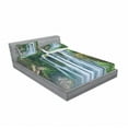 thumbnail image 3 of Waterfall Bedding Set with Sheet & Covers, Huge Waterfall Landscape Surrounded by Green Botanic Plants Nature Artwork, Printed Bedroom Decor 2 Shams, 4 Sizes, Green and White, by Ambesonne, 3 of 3