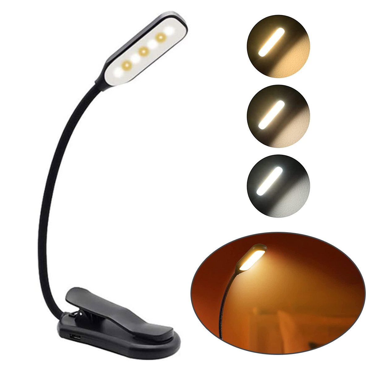 Book Light,Rechargeable Reading Lights,Clip On Kids Reading Light with