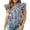 Blue, variant on Women’S Gingham Plaid Double Ruffle Sleeve Blouse, Ruffled Collar V Notch Casual Summer Sweet Top, Soft Breathable Polyester, 1pc, Sizes S M L XL