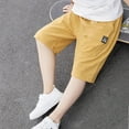 thumbnail image 2 of Stretch Cargo Shorts Boys Yellow Pants Elastic Waist Wide Leg Boys' Athletic Shorts Shorts Boys 4-5 Years Summer&nbsp;Clothing, 2 of 7
