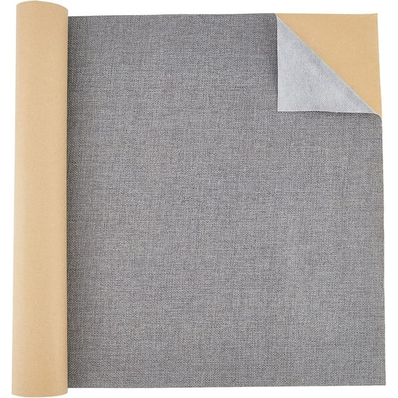 Large Self Adhesive Fabric Repair Patches 78.7"x15.7" Light Grey Fine Linen Fabric Repair Patches Furniture Repair Sticker for Sofa Home Wall Decoration 0.8mm thick