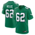 thumbnail image 1 of Youth Philadelphia Kelce 62 Kelly Green Stitched Game Player T-shirts, Small, 1 of 2