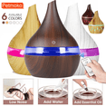 thumbnail image 2 of 300ML USB Silent Humidifier Electric Oil Aromatherapy Wood Grain Ultrasonic Air Diffuser with 7 Colors Lights Diffuser for Bedroom  Office  Car, 2 of 7