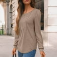 thumbnail image 2 of SUNBS Blouses for Women Business Casual Dressy Tops Crewneck Pleated Long Sleeve Shirts Trendy Clothes, 2 of 8