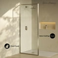 thumbnail image 2 of Pierre 34 x 76 Framed Fixed 3/8 in. (10mm) Clear Tempered Glass Shower Door with Nickel Brushed Frame, 2 of 6