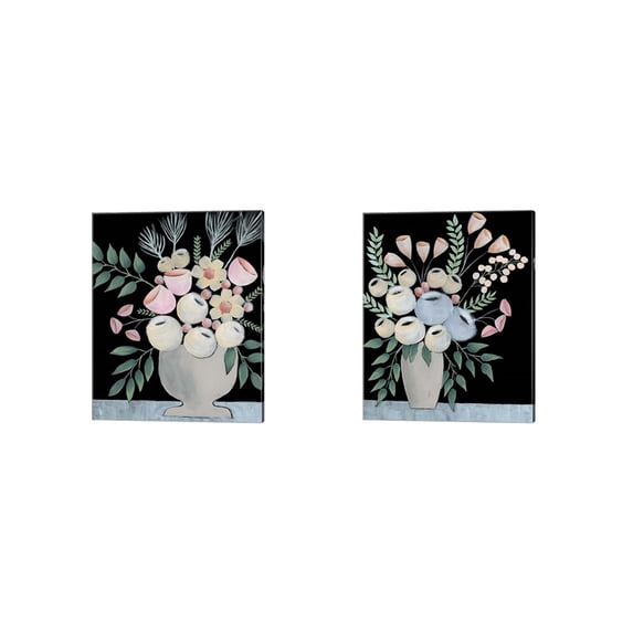 Great Art Now Rosada Floral by Regina Moore 2 Piece Canvas Art Set Each 12"W x 15"H