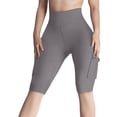 thumbnail image 2 of Women's Yoga Shorts Biker Shorts Women High Waisted Short Leggings Knee Length Womens Gym Workout Long Shorts,Gray Women's Yoga Shorts XXXL, 2 of 6