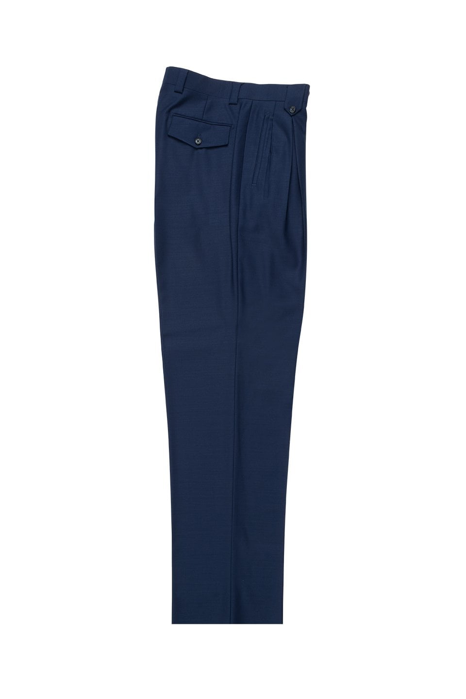 French Blue Wide Leg, Pure Wool Dress Pants by Tiglio Luxe, Men's, Size: 32