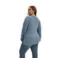 thumbnail image 5 of TEMOFON Fall Womens V Neck Plus Size Tops Casual Loose Fit Curved Hem Long Sleeve Shirts Lightweight Flowy Tunic Tops 4XL, 5 of 9
