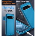 thumbnail image 4 of KOMI for Google Pixel 9/ Pixel 9 Pro Case, with HD Tempered Glass Screen Protector, Heavy Duty Shockproof Drop Protective Rugged Tough Durable Phone Cover with Belt Clip-Lake Blue/Sky Blue, 4 of 5
