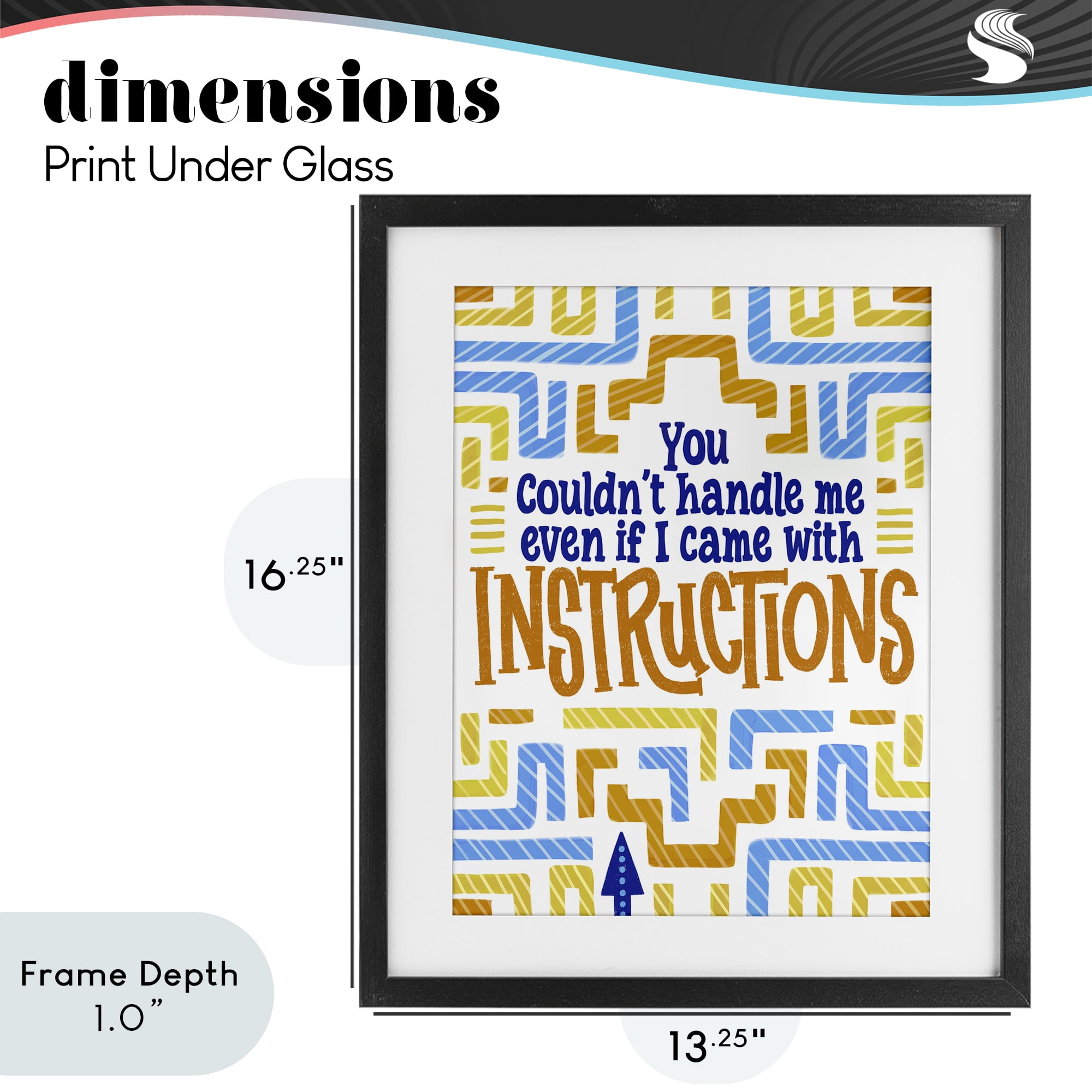 Stupell Industries Funny Can't Handle Me Black Framed Print Under Glass, design by Connie Summers