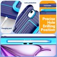 thumbnail image 5 of Case for iPad Air 11 inch (2026 M4/2025 M3/2024 M2), 3-in-1 Silicone Tablet Case with 180° Adjustable Stand, Shoulder Strap, Dark Blue, 5 of 7