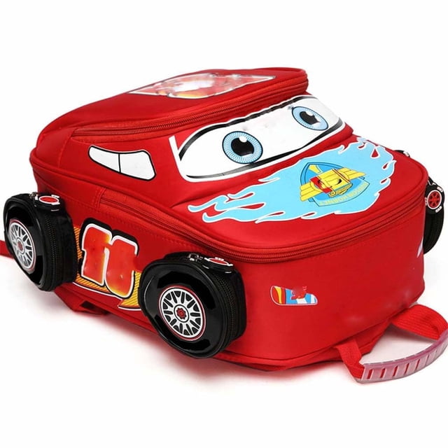 Mochila QWZY para niños pequeños, impermeable, con dibujos animados, color rojo