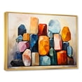 thumbnail image 3 of Designart "Enigmatic Collage of Mystical Religious Stones I" Oversized Spiritual Framed Wall Art - Global Blue Folk Religion Entryway Framed Wall Art, 3 of 7
