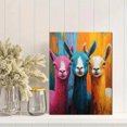 thumbnail image 2 of Qisvanset 12x16 Inch 2D Flat Framed Canvas Art, Vibrant Llama Goat Sheep Farm Animal Boho Wall Art Home Room Decor, 2 of 5