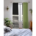 thumbnail image 3 of Sage Green Black Sheer Curtains 84 Inch Length 2 Panels Set for Living Room/Bedroom, Farmhouse Striped Modern Abstract Art Kitchen Curtains Grommet Semi-Sheer Curtains Window Treatments 42"x84"x2, 3 of 7