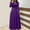 Purple, variant on Women's Dresses Round Neck Smocked Dress Long Sleeve Maxi Dress Solid Flowy Long Casual Tunic Dress Boho Ankle-Length Dress
