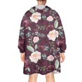 thumbnail image 2 of Wearable Oversized Blanket,Pioneer Flower Floral Print Pattern Wearable Blanket Hoodie for Adults,Cozy Hooded Blankets with Super Pockets,Super Warm Fuzzy Pullover for Women & Men, 2 of 6