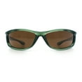 thumbnail image 5 of Urban Y2K Wrap Around Sport Plastic Windbreak Oval Sunglasses Green - Brown, 5 of 8