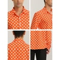 thumbnail image 6 of Unique Bargains Men's Polka Dots Print Dress Shirt Long Sleeves Casual Shirts S Orange, 6 of 6